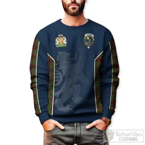 Buchan Tartan Sweater with Family Crest and Lion Rampant Vibes Sport Style