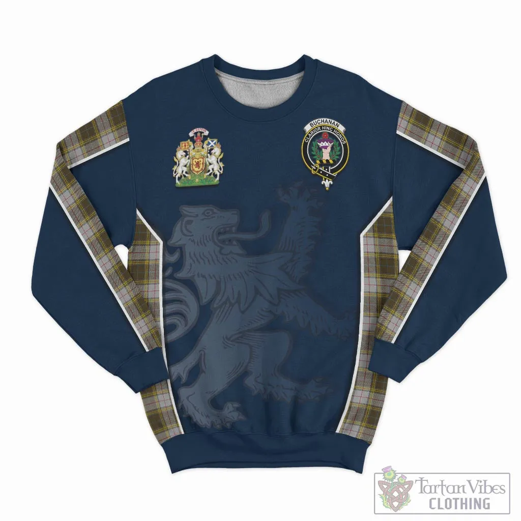 Buchanan Dress Tartan Sweater with Family Crest and Lion Rampant Vibes Sport Style