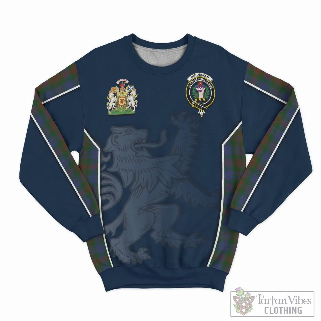 Buchanan Hunting Tartan Sweater with Family Crest and Lion Rampant Vibes Sport Style