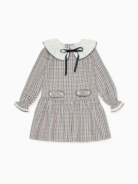 Burgundy Check Tessa Girl Dress