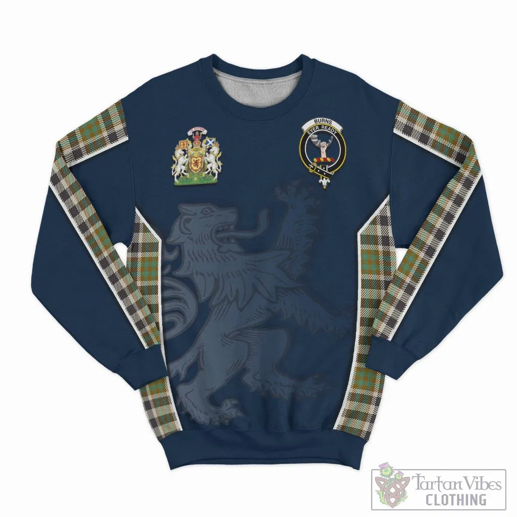 Burns Check Tartan Sweater with Family Crest and Lion Rampant Vibes Sport Style