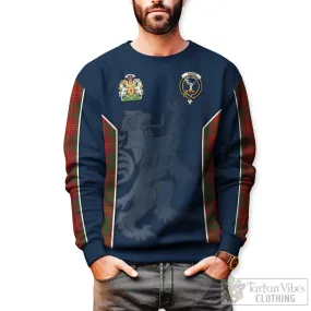 Burns Tartan Sweater with Family Crest and Lion Rampant Vibes Sport Style