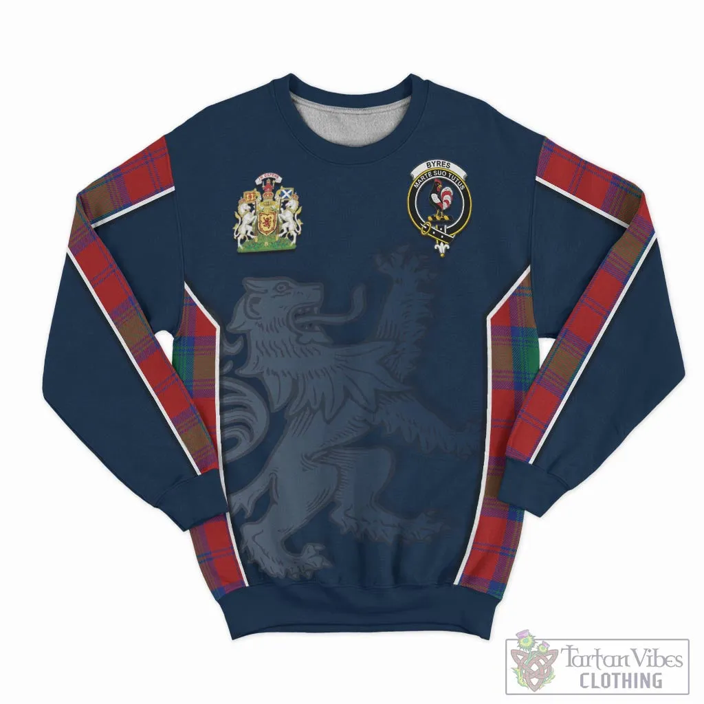 Byres (Byses) Tartan Sweater with Family Crest and Lion Rampant Vibes Sport Style