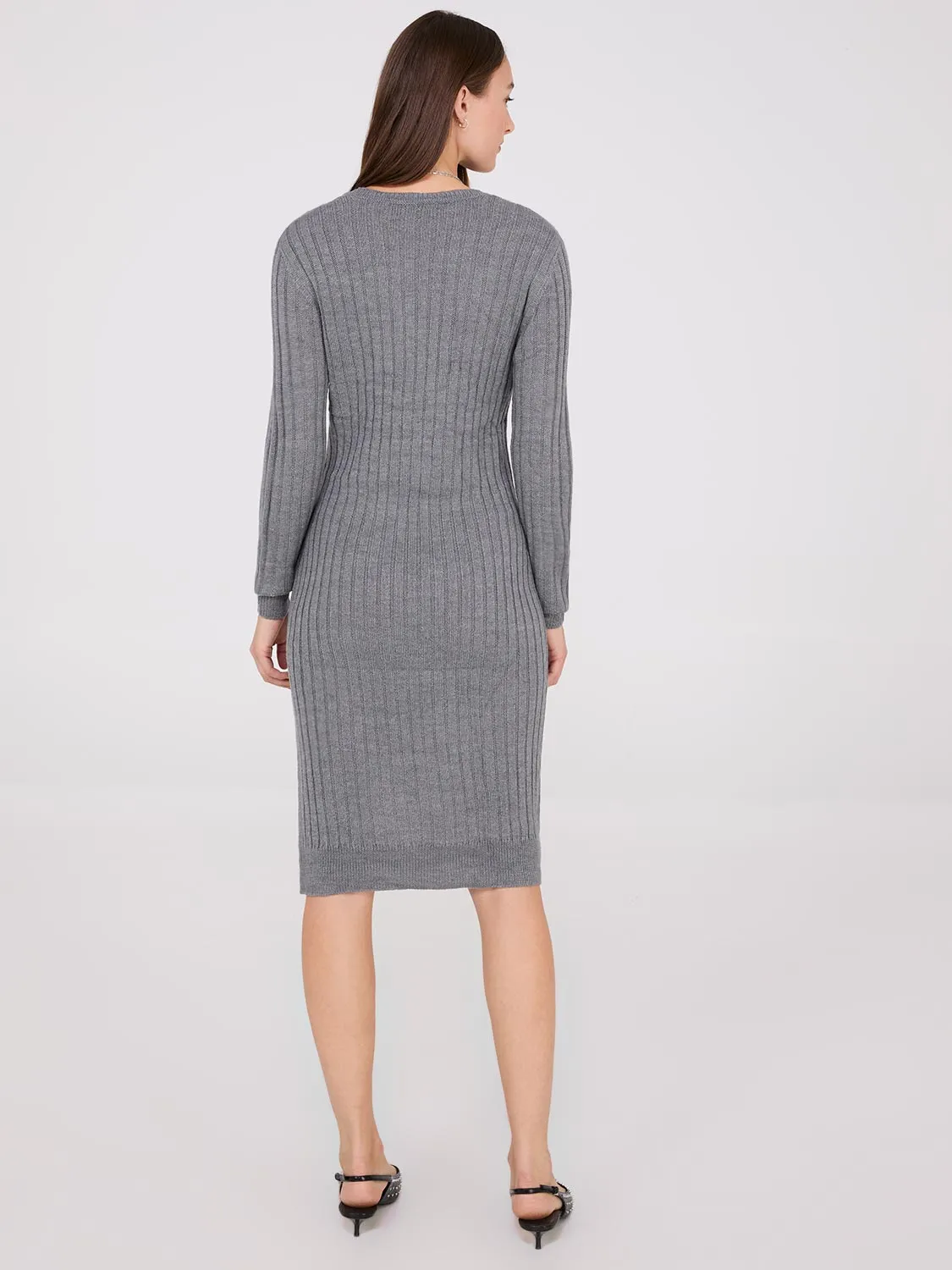 Cable Knit Sweater Dress