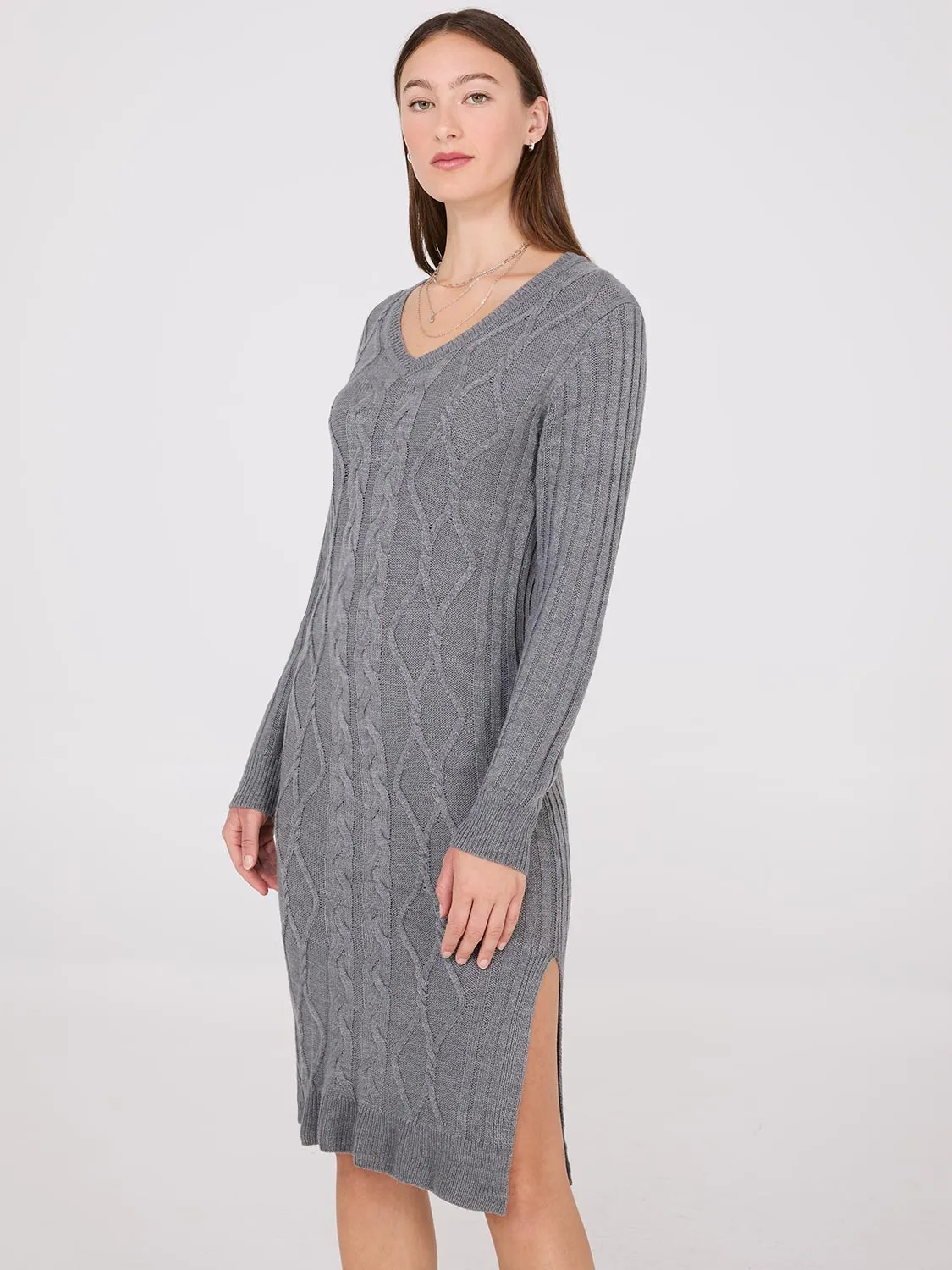 Cable Knit Sweater Dress