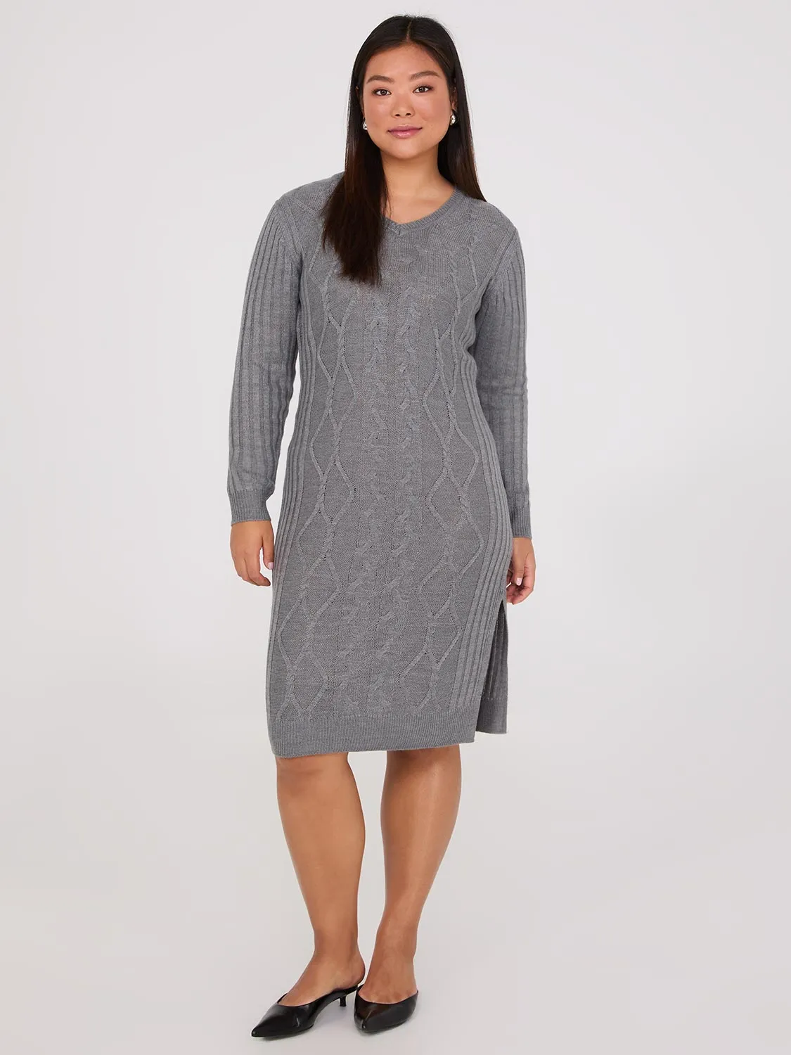 Cable Knit Sweater Dress