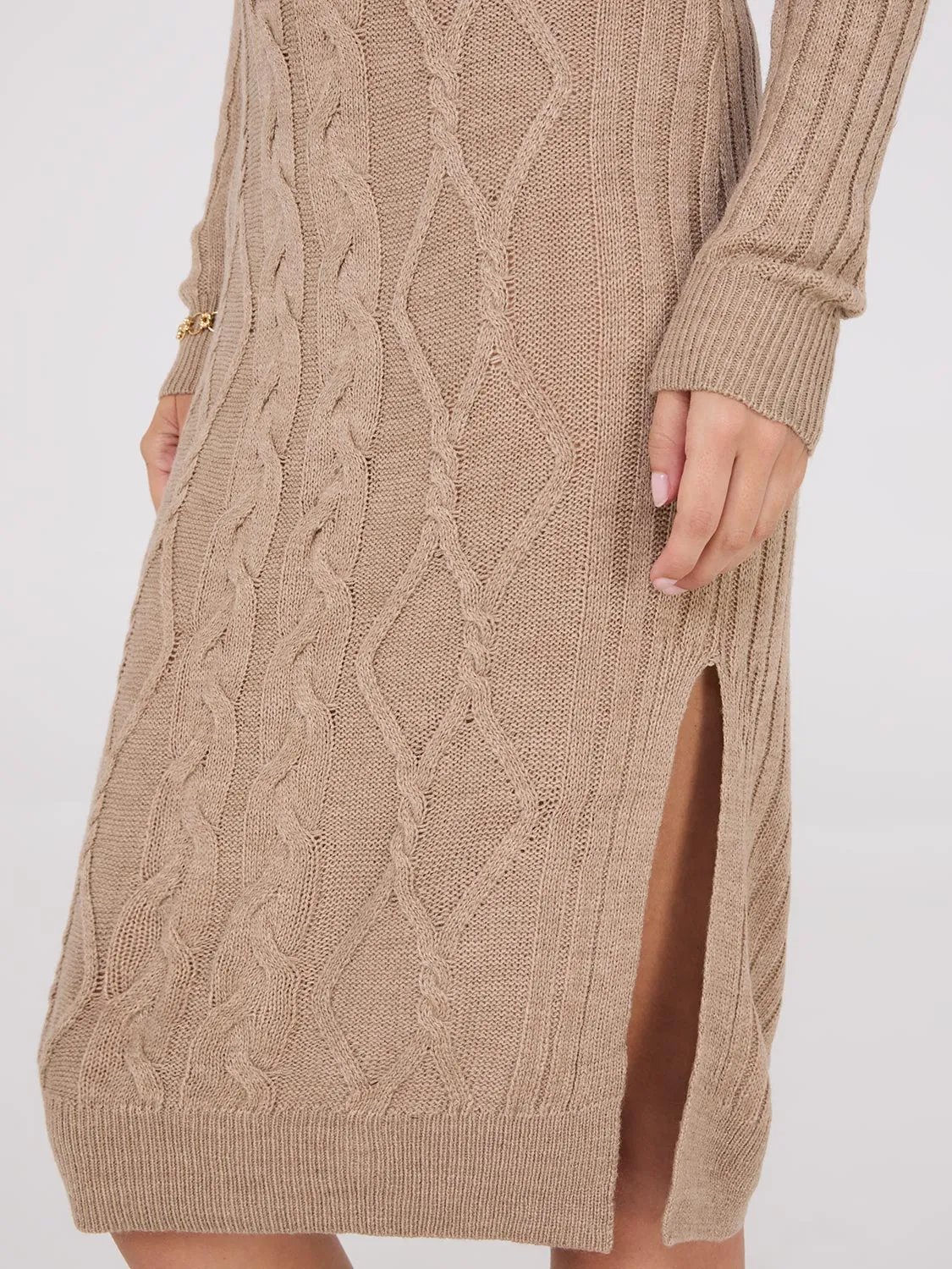 Cable Knit Sweater Dress