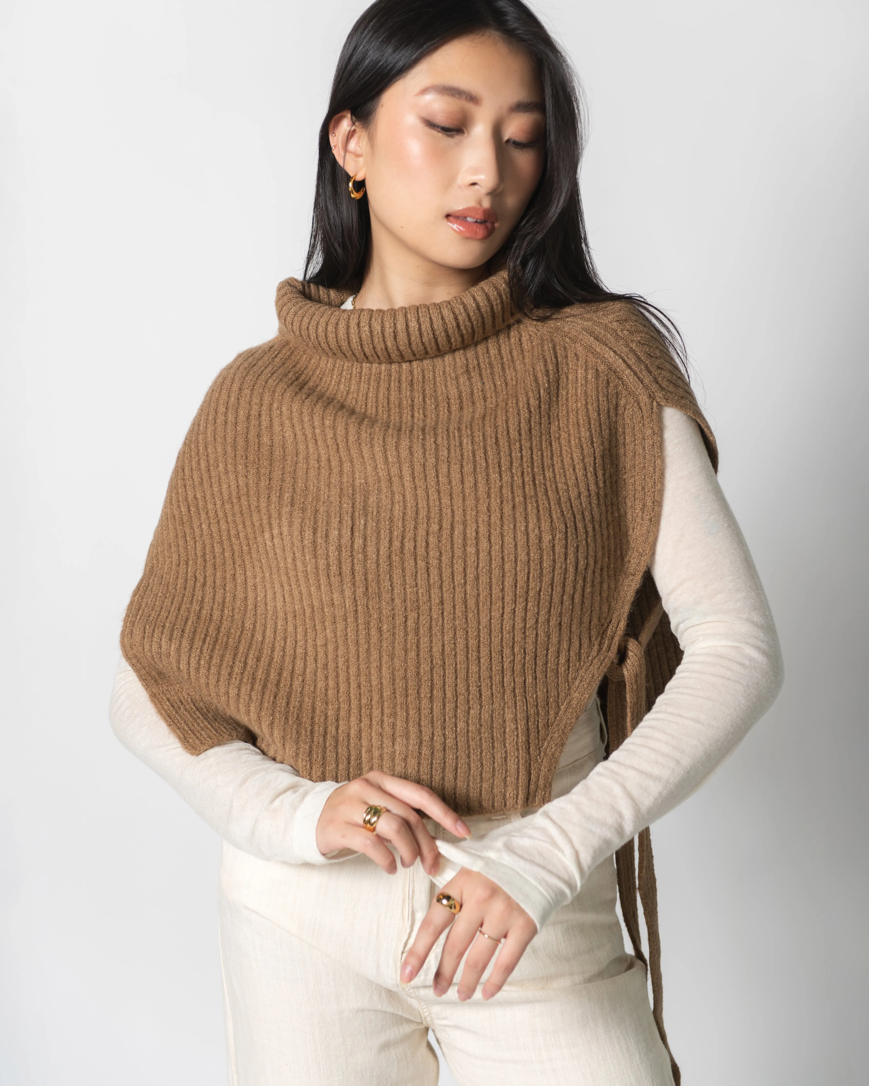 Camel Ribbed Neck Warmer