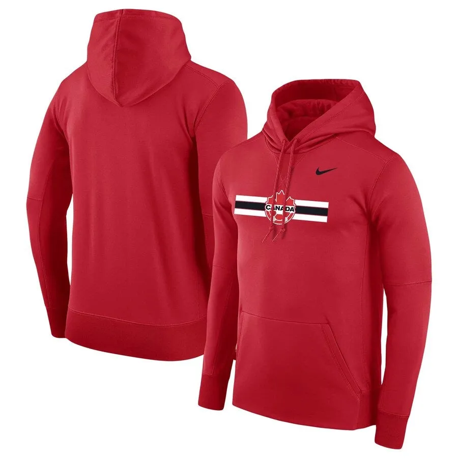 Canada Soccer FIFA Nike Men's Red Performance Pullover Hoodie