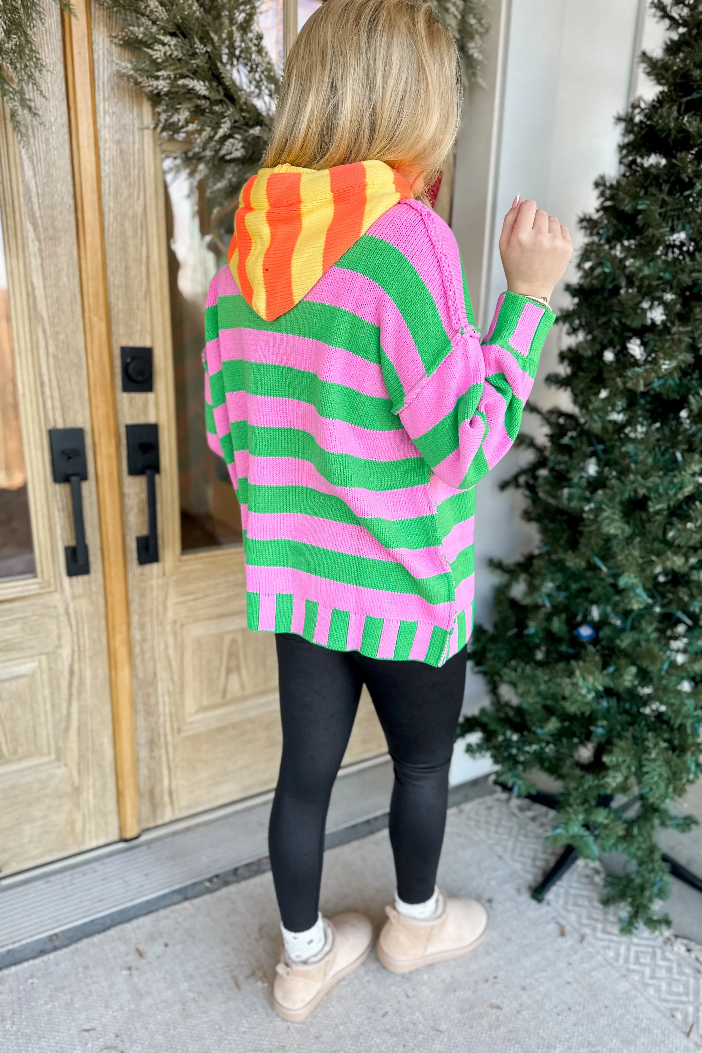 Candy Multi Stripe Long Sleeve Loose Fit Pullover