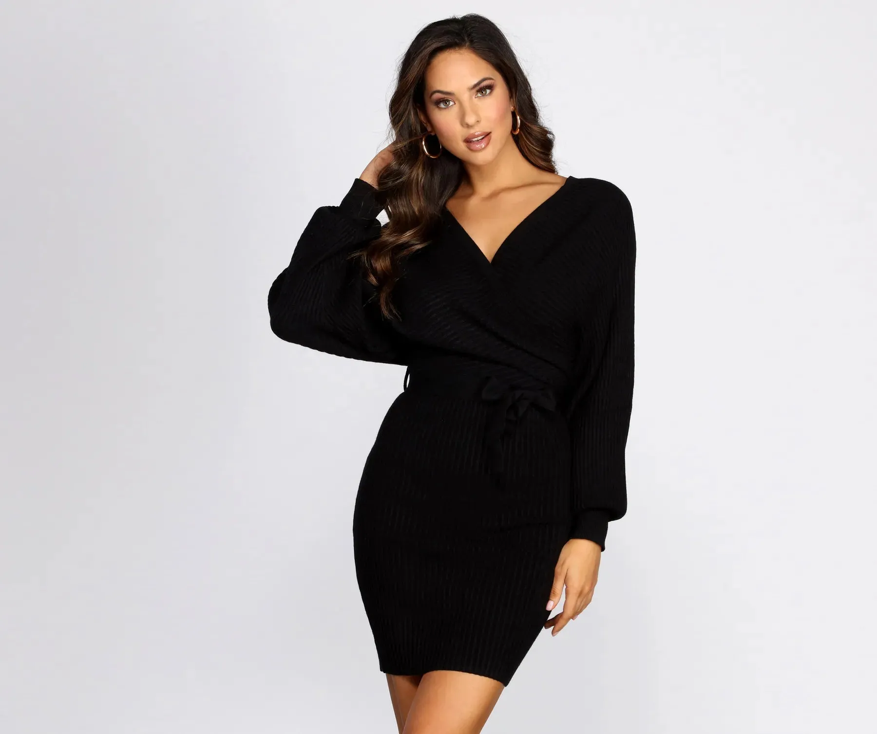 Can't V Bothered Sweater Dress