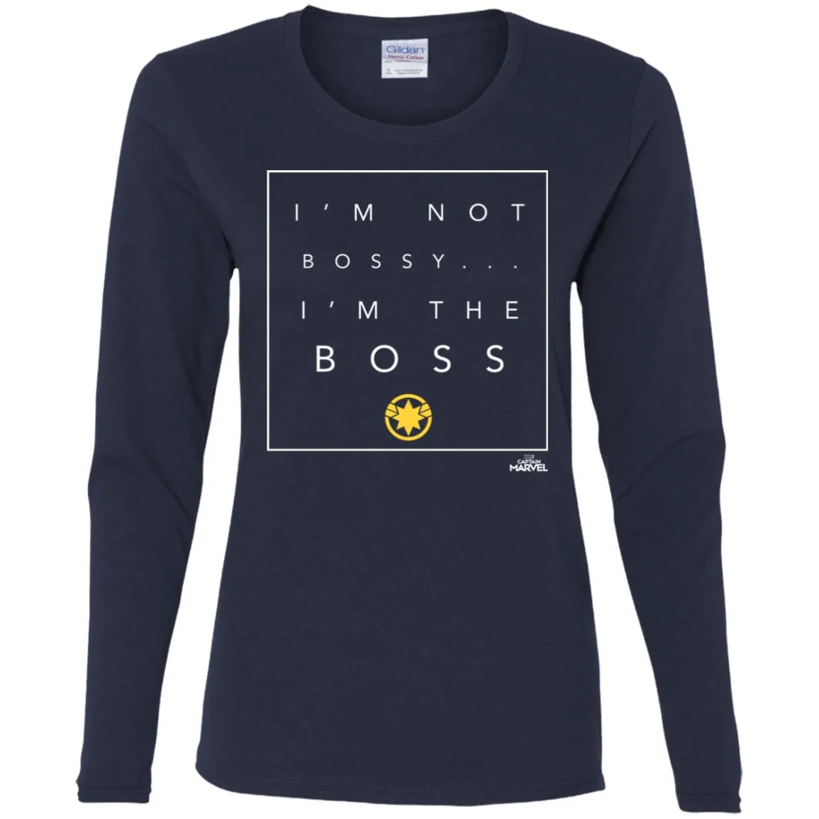 Captain Marvel Not Bossy I'm The Boss Women Long Sleeve Shirt