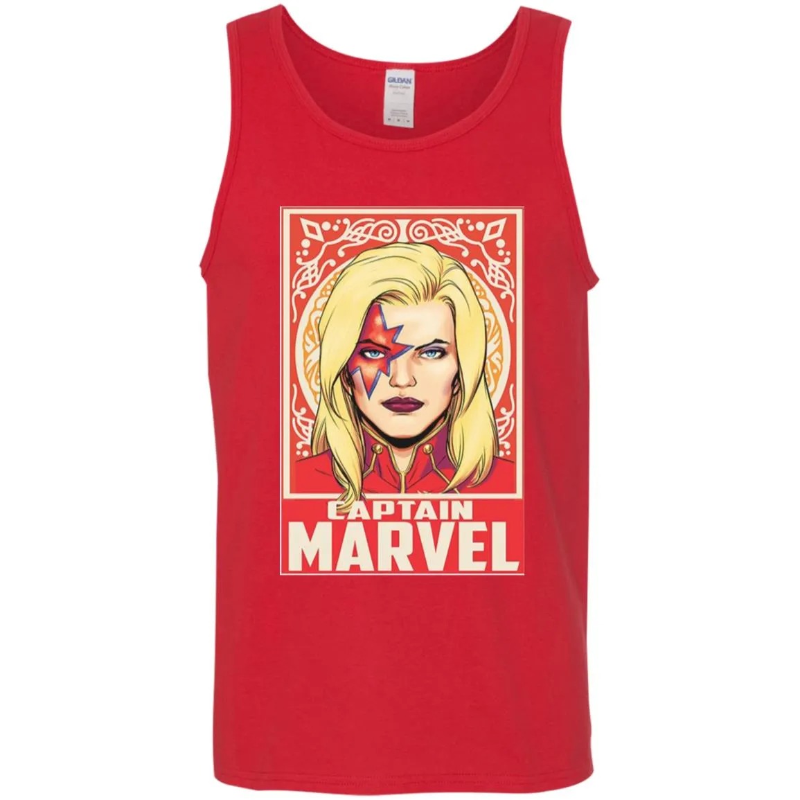 Captain Marvel Ornament Men Cotton Tank