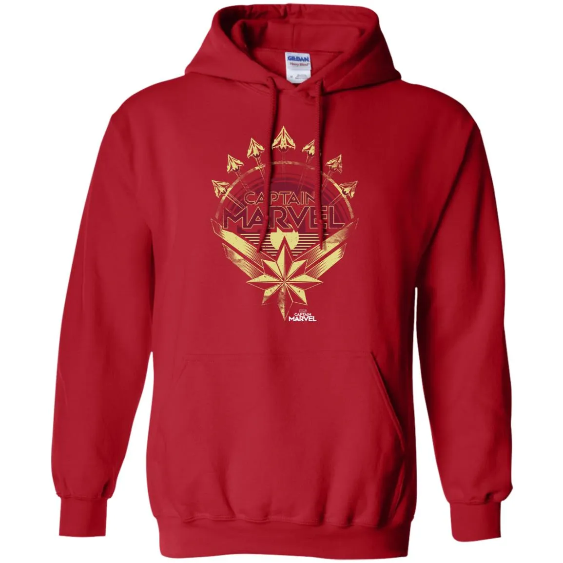 Captain Marvel Yellow Red Plane Flight Logo Pullover Hoodie Sweatshirt