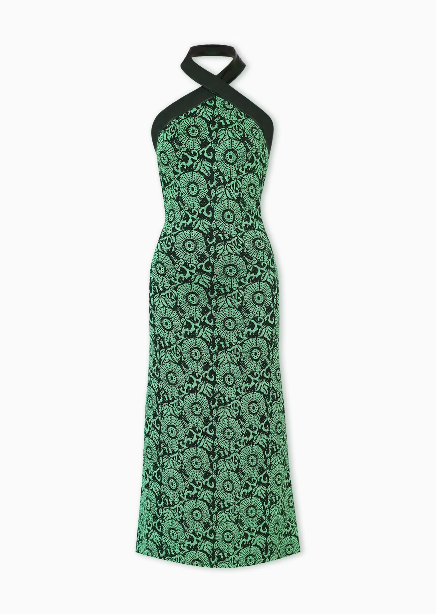 Carine - Jacquard Knit Halter Dress