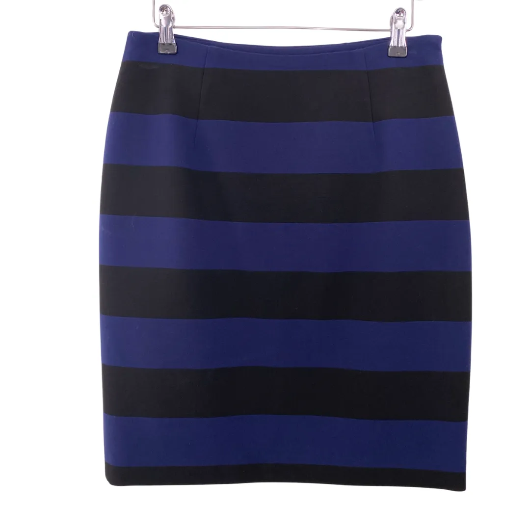 Carolyn Donnelly Stripe Pencil Skirt Navy SIZE  10