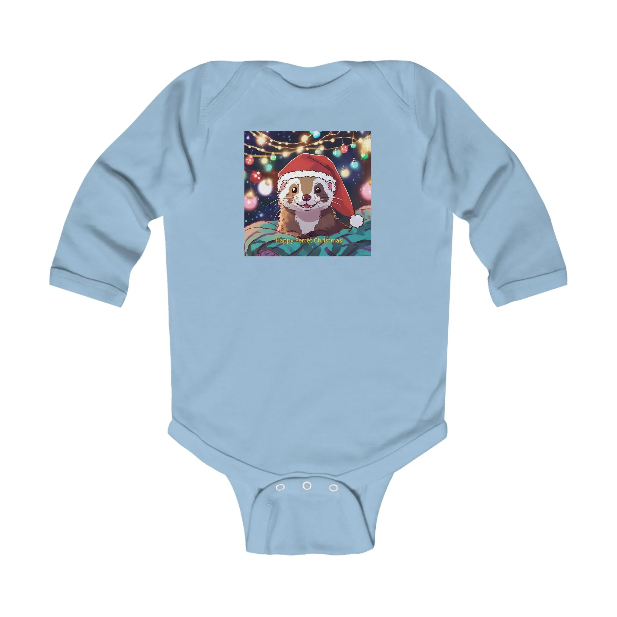 Christmas Ferret Infant Long Sleeve Bodysuit - Adorable Holiday Outfit