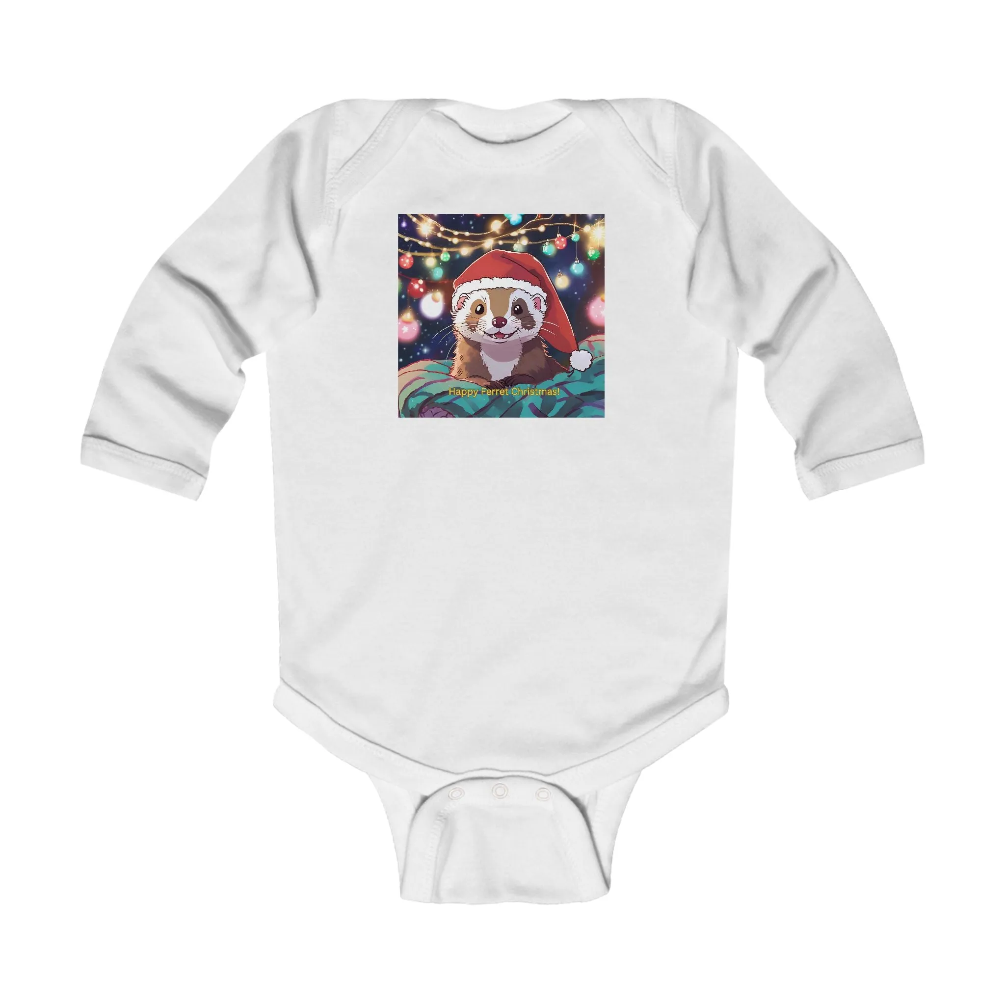 Christmas Ferret Infant Long Sleeve Bodysuit - Adorable Holiday Outfit