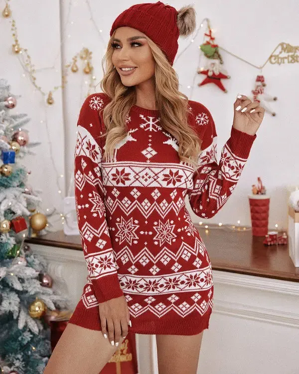 Christmas Knitted Sweater Dress