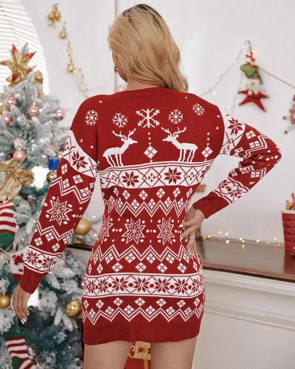 Christmas Knitted Sweater Dress