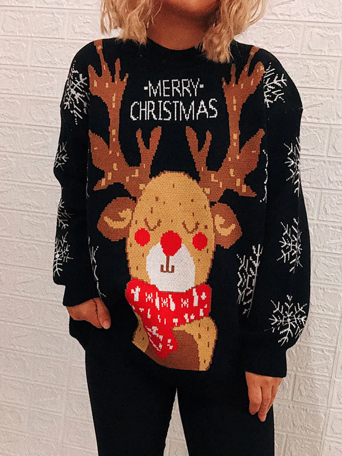 Christmas Reindeer Long Sleeve Sweater