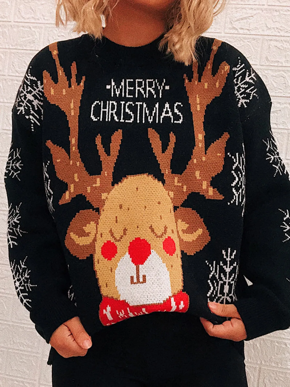 Christmas Reindeer Long Sleeve Sweater