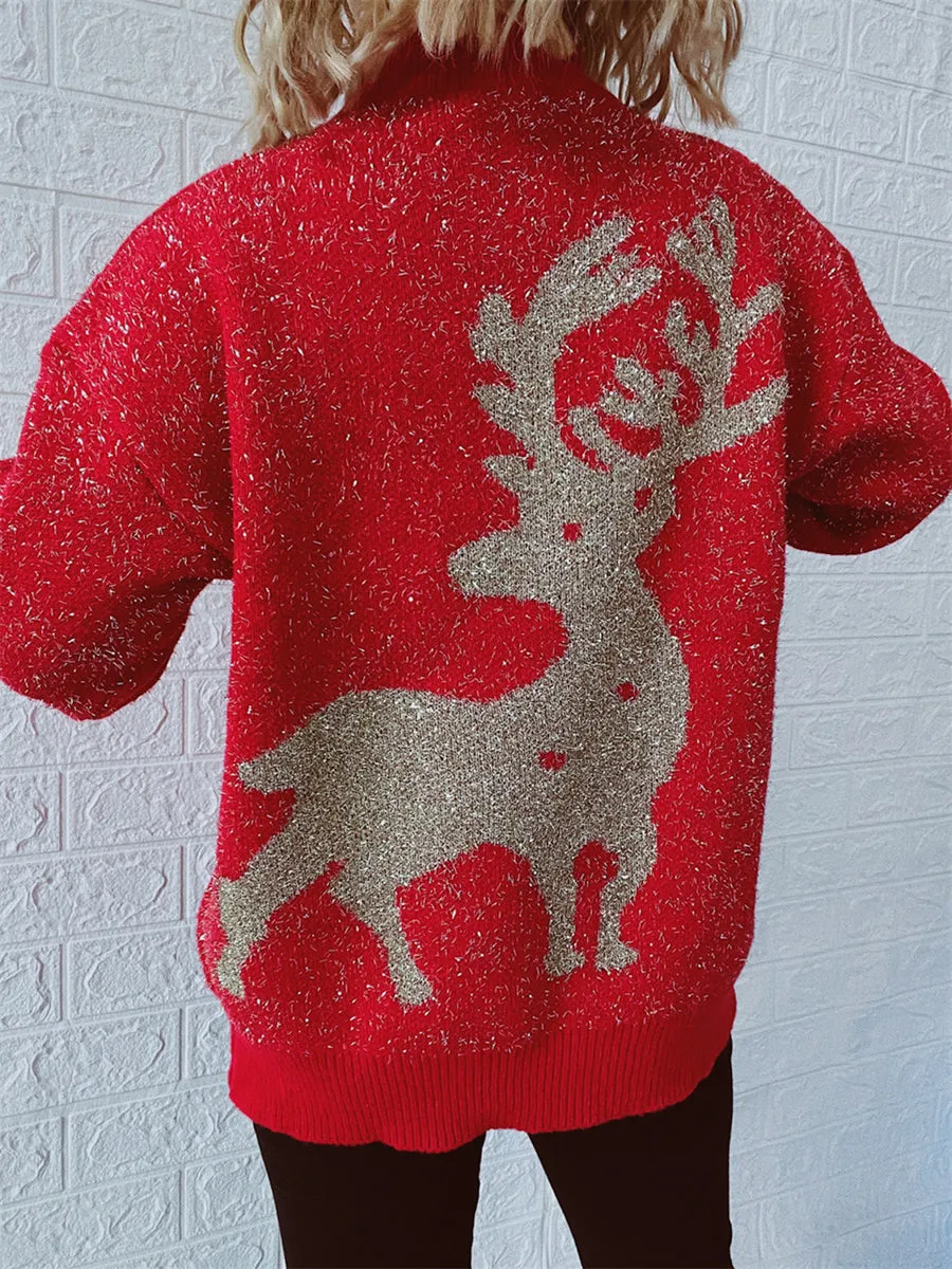 Christmas Snowflake Round Neck Sweater