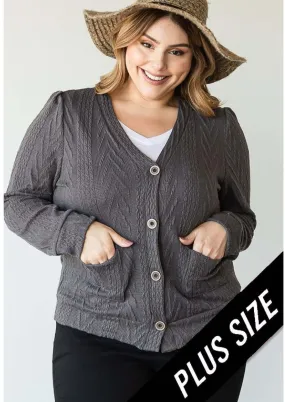 Classy Casual Button Down Cardigan Made in USA  - Plus Size - Clearance Final Sale