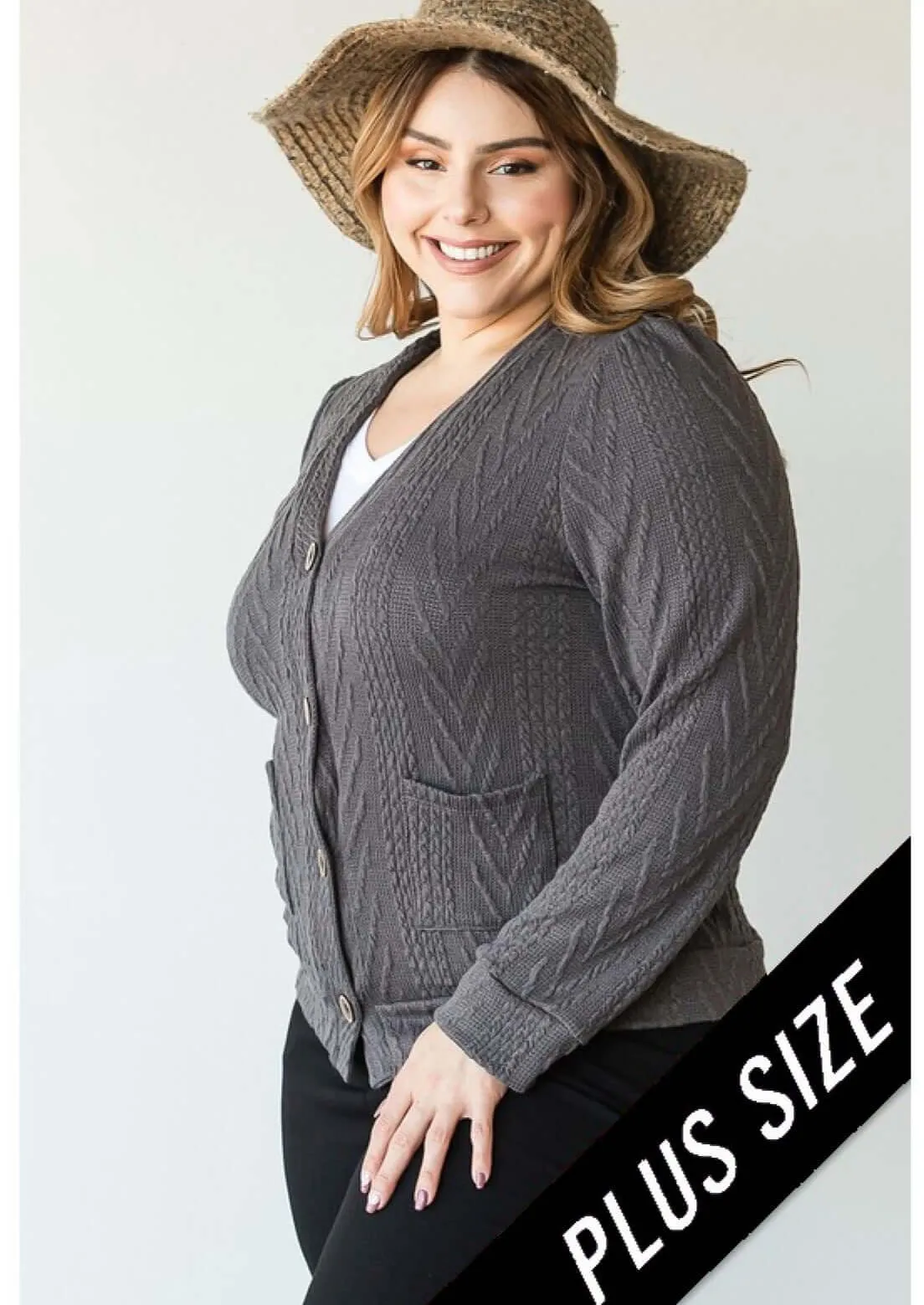 Classy Casual Button Down Cardigan Made in USA  - Plus Size - Clearance Final Sale