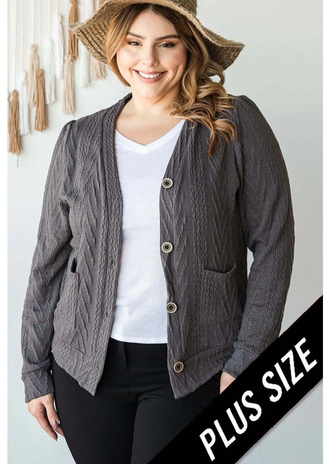 Classy Casual Button Down Cardigan Made in USA  - Plus Size - Clearance Final Sale