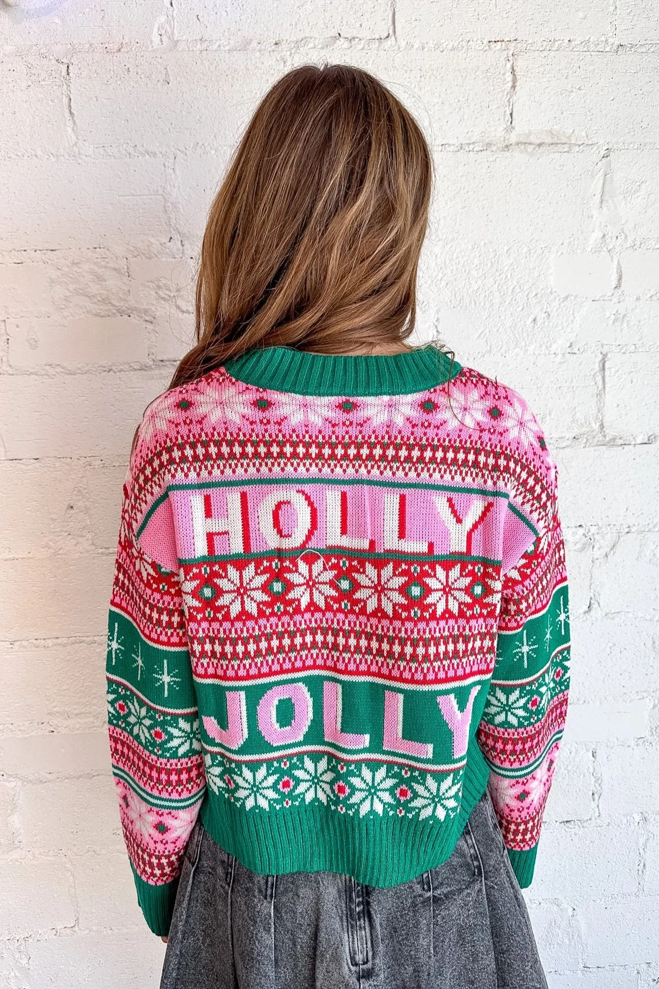 Colorful Holly Jolly Sweater Top