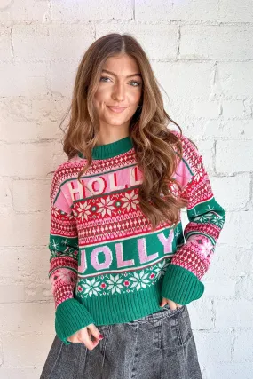 Colorful Holly Jolly Sweater Top