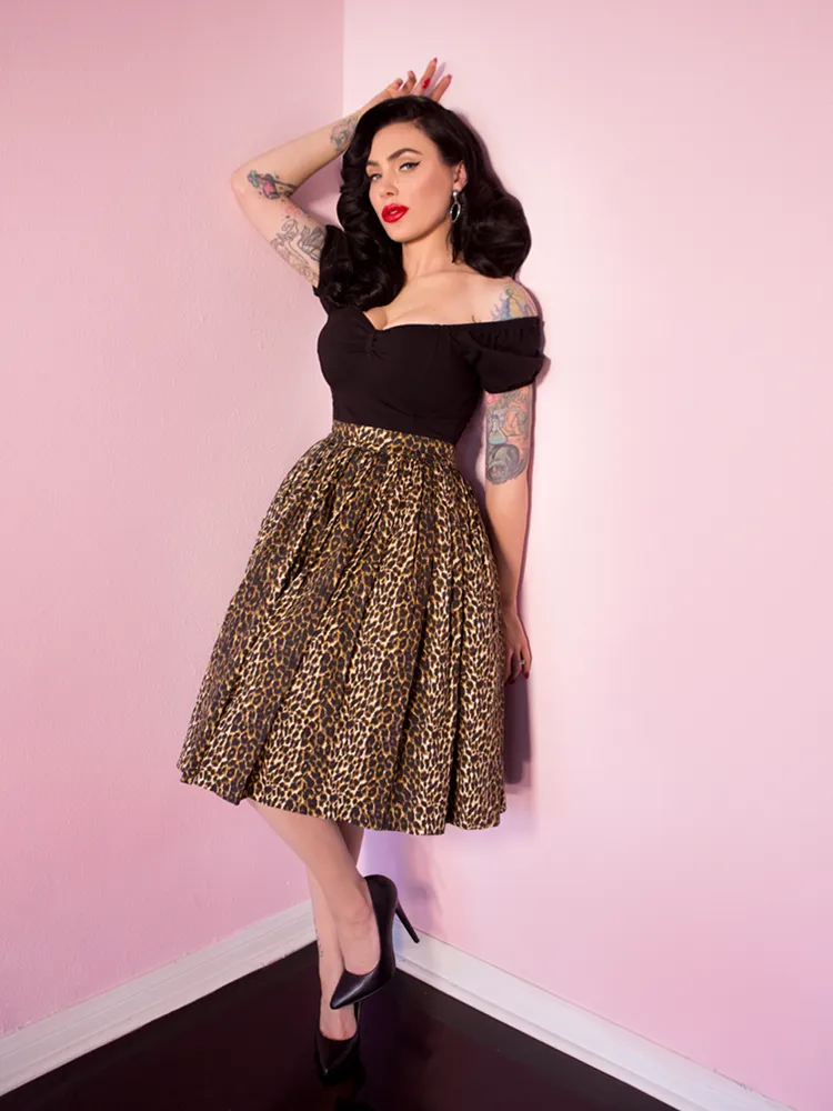 COMING BACK SOON - Vixen Swing Skirt in Wild Leopard Print - Vixen by Micheline Pitt