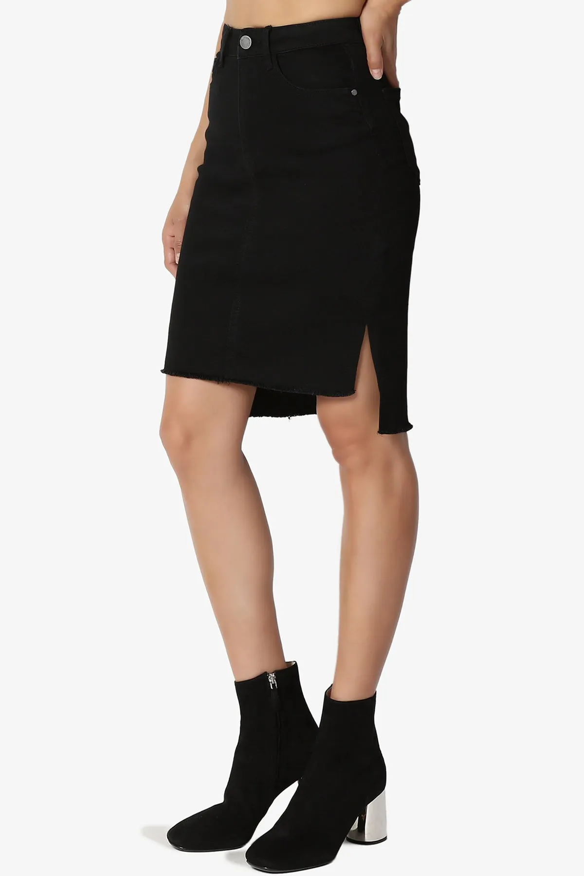 Confetti Hi Low Pencil Denim Skirt