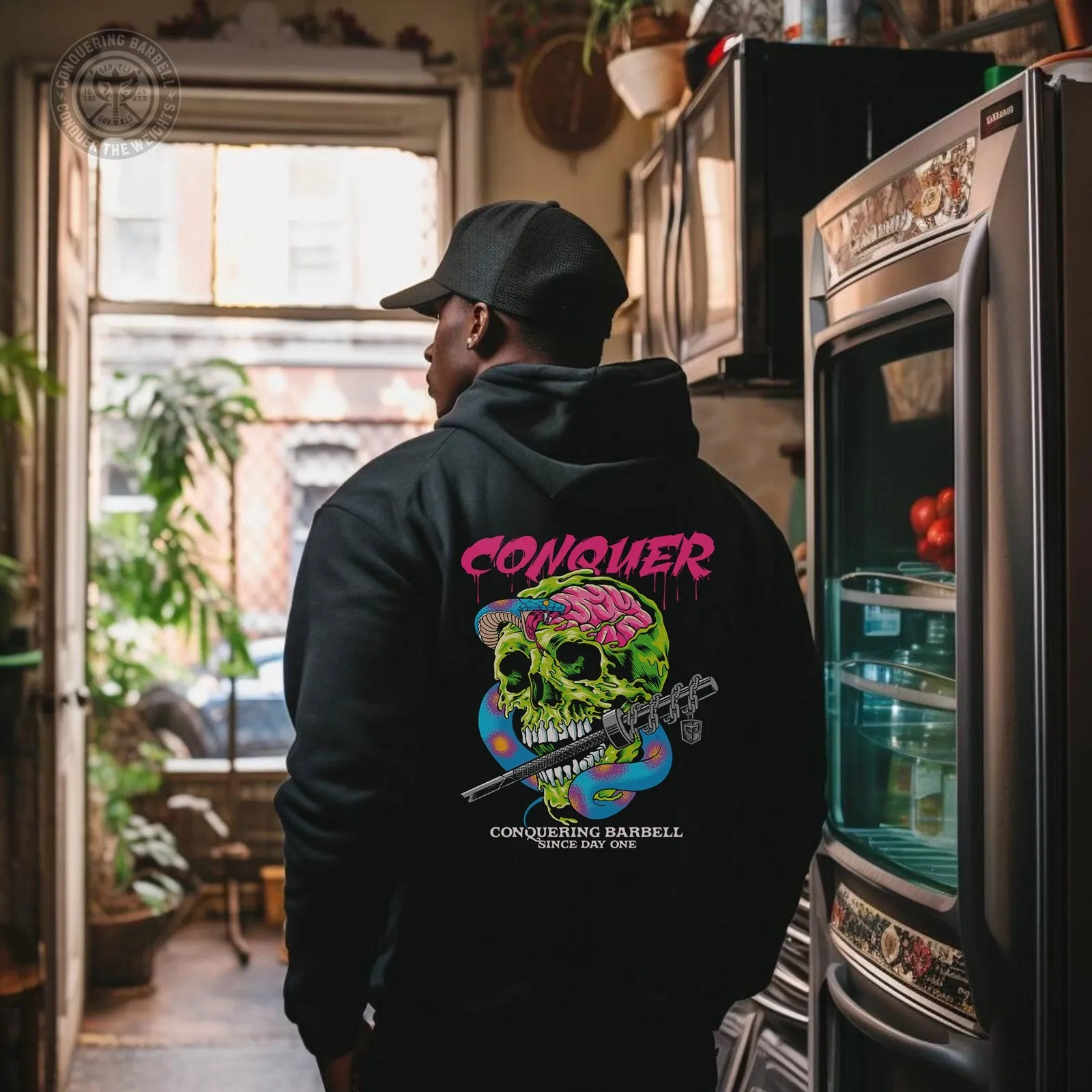 Conquer - Venom - on Black Pullover Hoodie