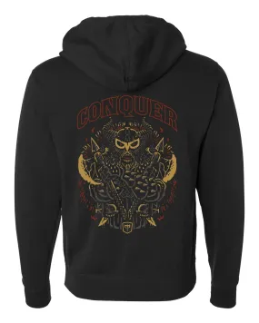 Conquer - Viking - on Black Pullover Hoodie