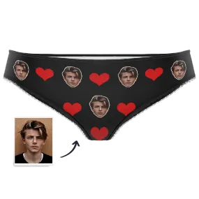 Couple Women's Custom Face Heart Panties