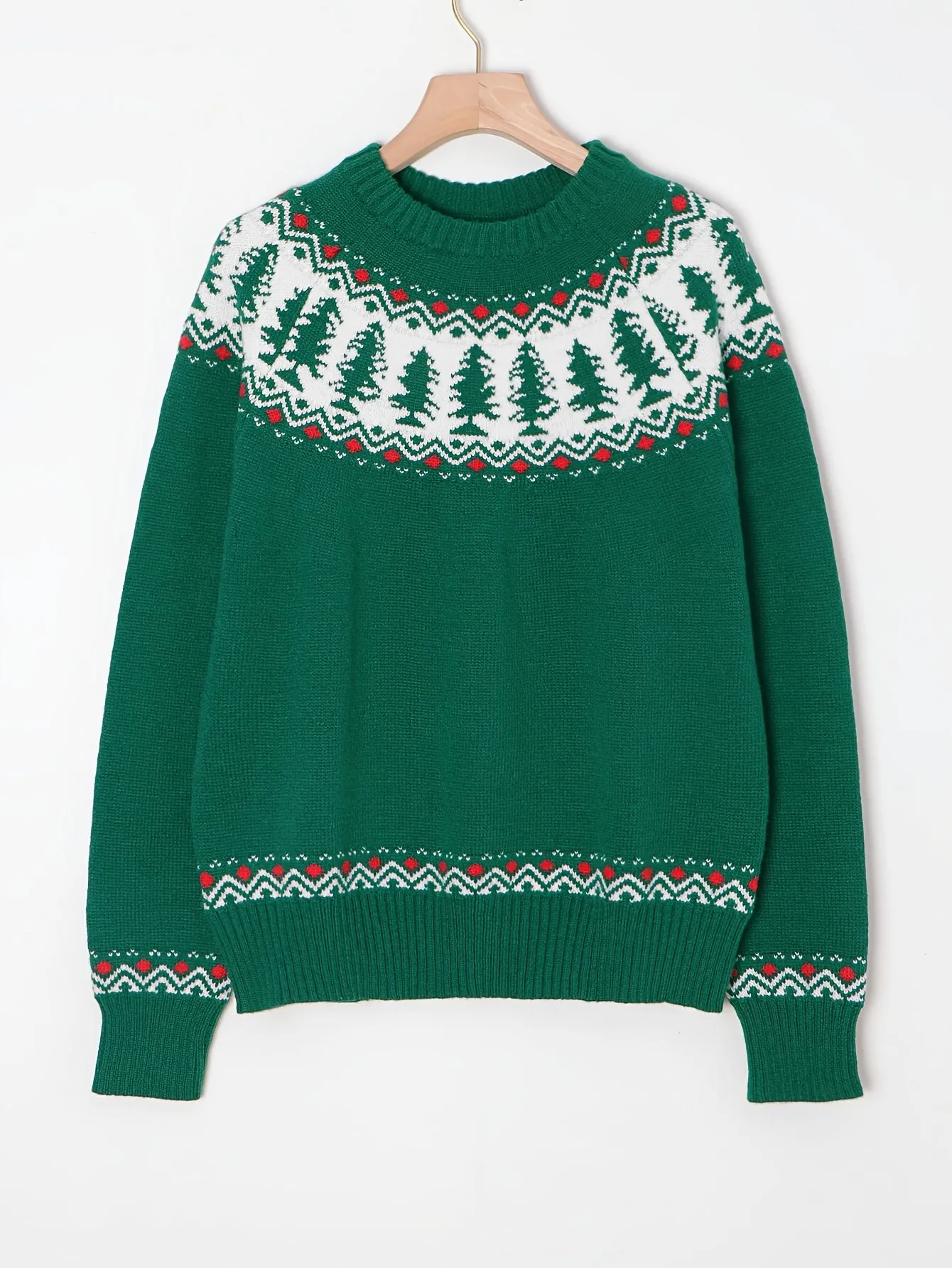 Cozy Women's Christmas Holiday Sweater - Warm Acrylic Knit Pullover with Festive Pattern, Casual Round Neck, and Soft Winter Top