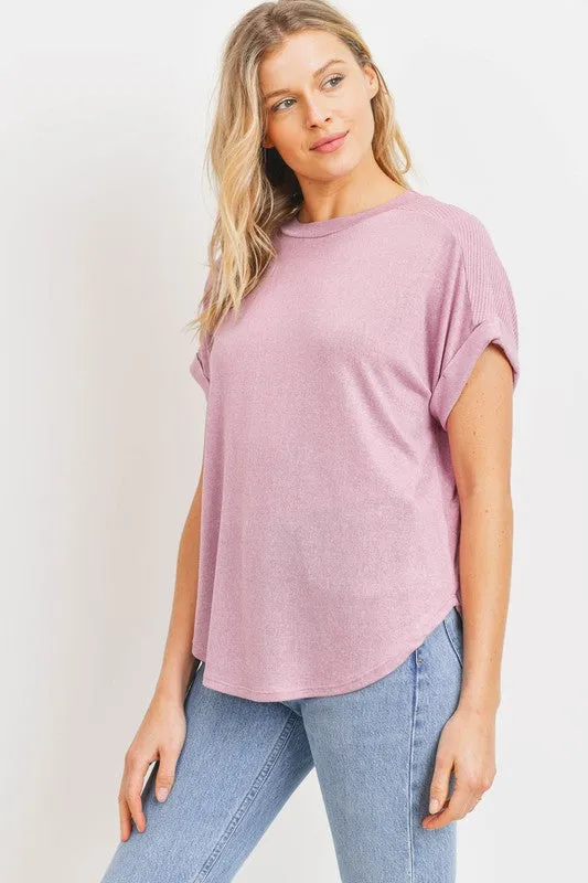 Cuffed Sleeve Knit Top