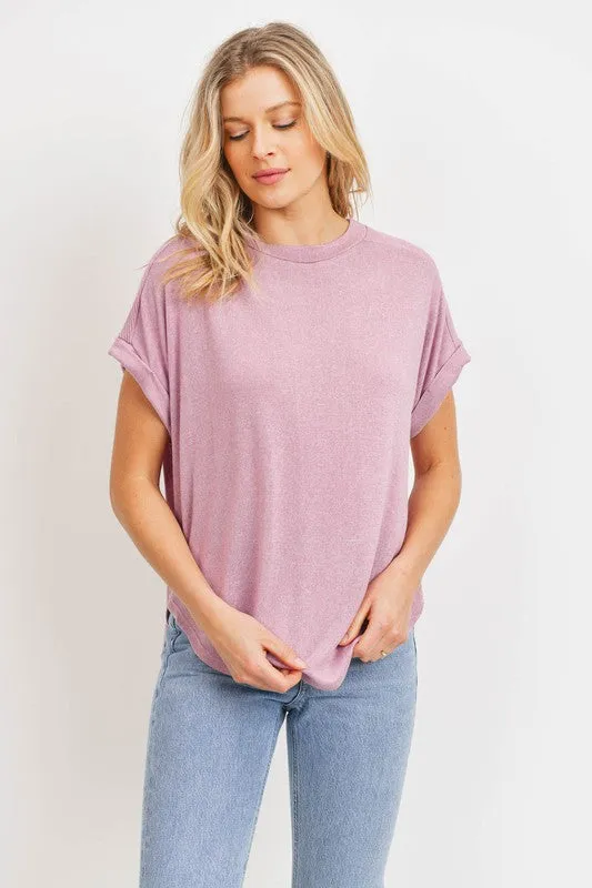 Cuffed Sleeve Knit Top