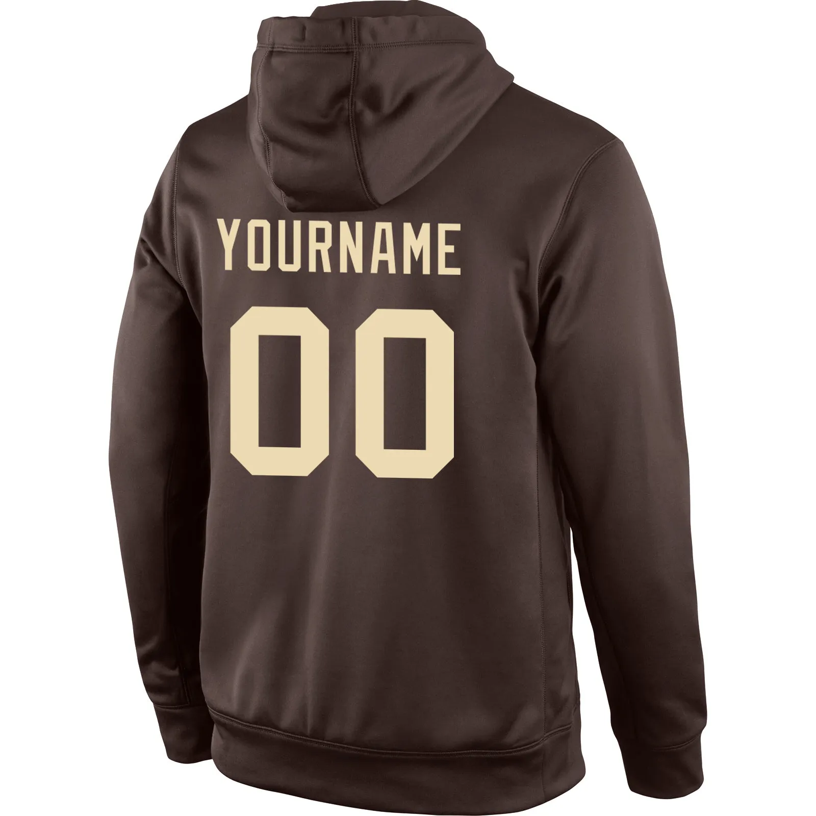 Custom Stitched Brown Cream-Gold Sports Pullover Sweatshirt Hoodie