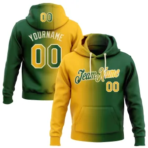 Custom Stitched Green Gold-Cream Gradient Fashion Sports Pullover Sweatshirt Hoodie