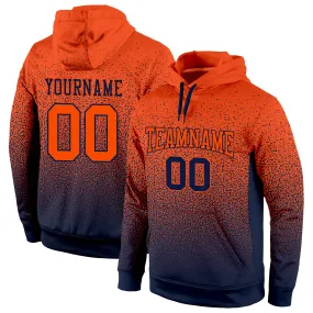 Custom Stitched Navy Orange Fade Fashion Sports Pullover Sweatshirt Hoodie