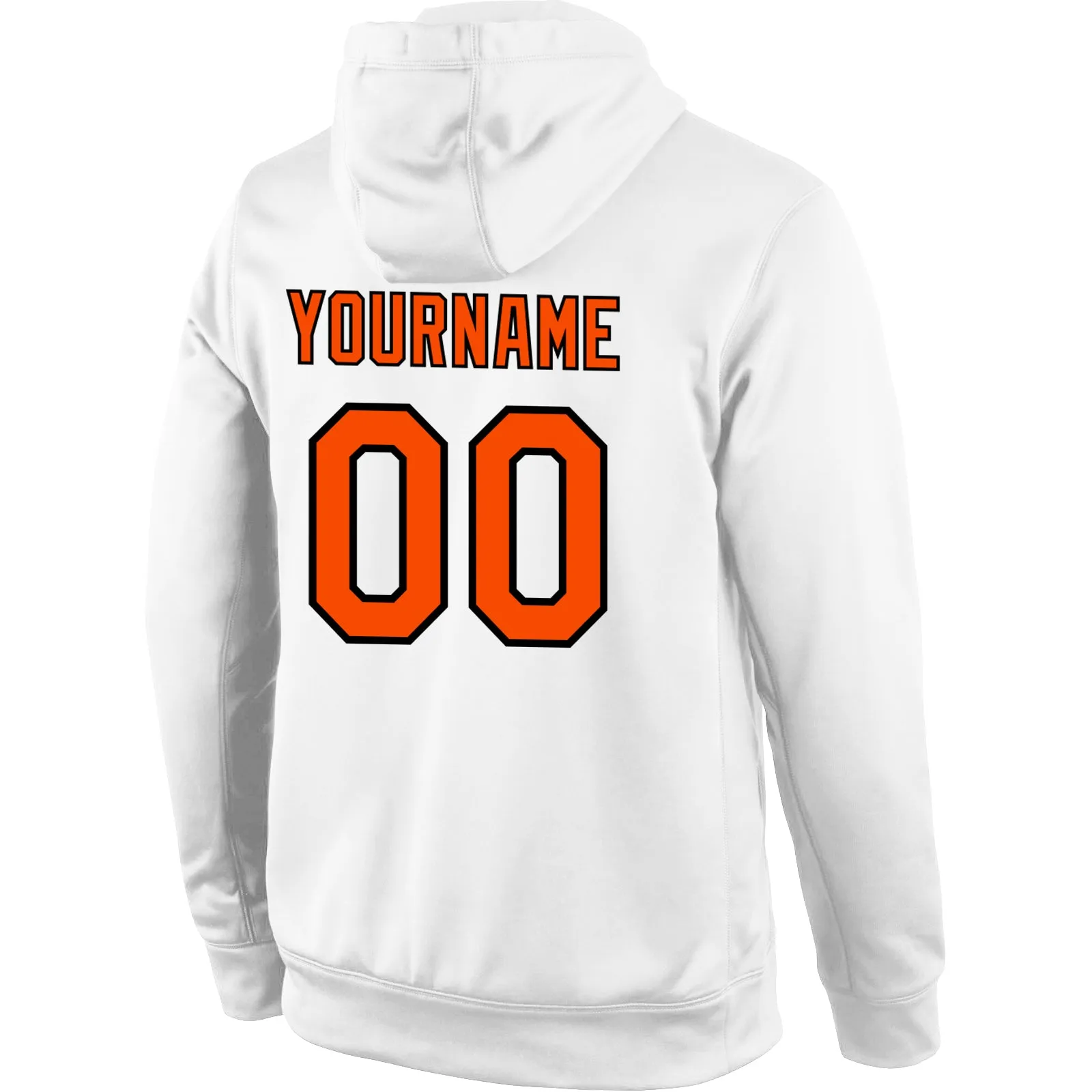 Custom Stitched White Orange-Black Sports Pullover Sweatshirt Hoodie