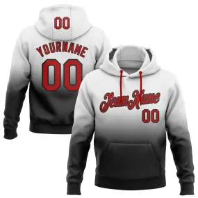 Custom Stitched White Red-Black Fade Fashion Sports Pullover Sweatshirt Hoodie