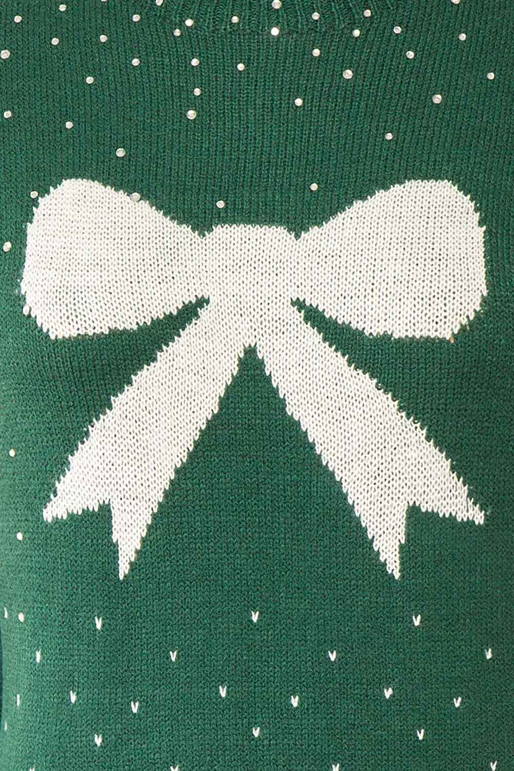 Cutiesmax | Green Holiday Dress w/ Bows & Crystals