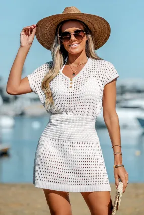 Cutout Crochet Cover-Up Dress