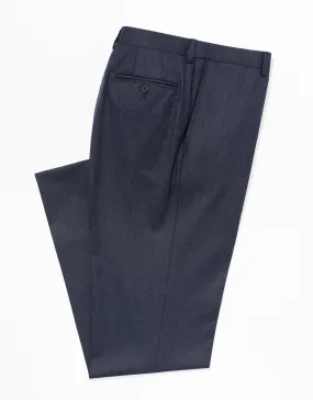 DARK BLUE WOOL FLANNEL TROUSERS