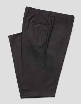 DARK BROWN WOOL FLANNEL TROUSERS