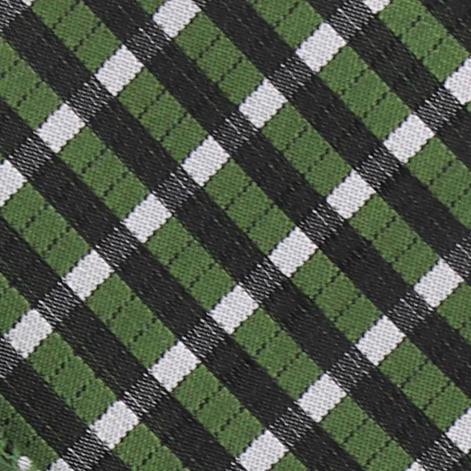 Dark Green George Plaid Slim Necktie, 2.5" Width